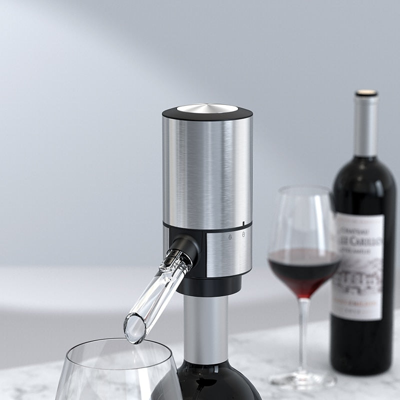 Dispensador Elétrico De Vinho 3 Em 1 Aerador, Decantador E Dispensador